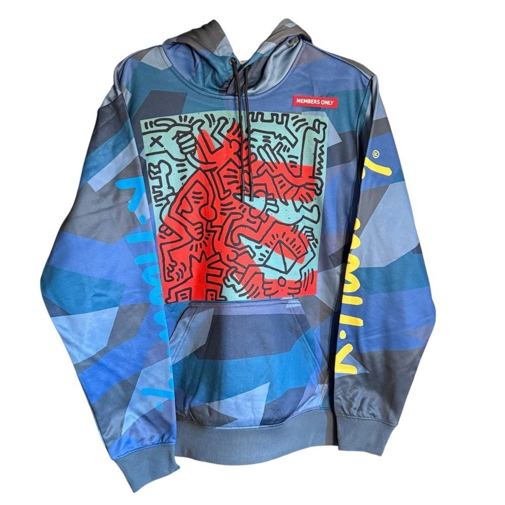 NWT Keith Haring Members Only Multicolor Graphic Hoodie Size Small